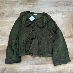 NEW American Eagle Outfitters Olive Green Blouse - Small